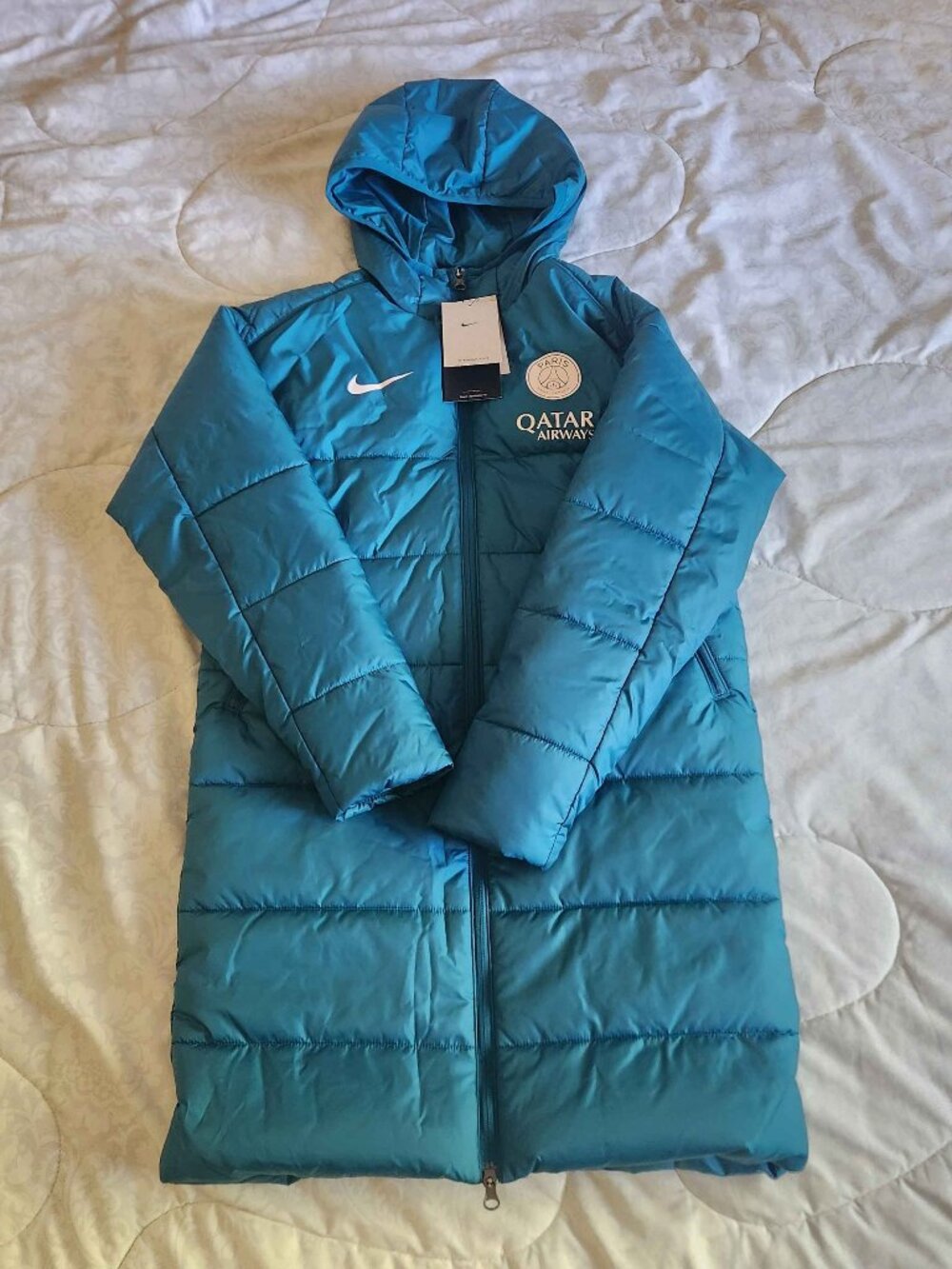 Paris Saint-Germain Nike Academy Pro Down Fill Parka Jacket Youth Large Teal NWT